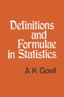 Image for DEFINITIONS FORMULAE STATISTICS