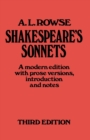 Image for Shakespeare’s Sonnets : A Modern Edition, with Prose Versions, Introduction and Notes