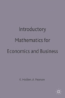 Image for Introductory Mathematics for Economics and Business
