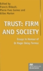 Image for Trust, firm and society  : essays in honour of Dr Roger Delay Termoz