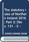 Image for The statutory rules of Northern Ireland 2016