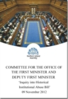Image for Inquiry into Historical Institutional Abuse Bill (NIA 7/11-15) : report on the outcome of consideration by statutory committees together with proceedings of the Committee relating to the report, first