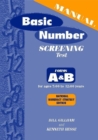Image for Basic number screening test manual  : forms A &amp; B for ages 7:00 to 12:00 years : National Numeracy Strategy Edition : Manual