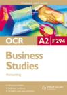 Image for OCR A2 business studiesUnit F294,: Accounting : Unit F294