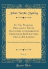 Image for Io. Nic. Madvigii, Professoris Nuper Hauniensis, Adversariorum Criticorum Ad Scriptores Græcos Et Latinos, Vol. 3: Novas Emendationes Græcas Et Latinas Continens (Classic Reprint)