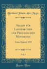 Image for Archiv fur Landeskunde der Preußischen Monarchie, Vol. 5: Erstes Quartal, 1858 (Classic Reprint)