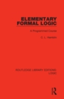 Image for Elementary Formal Logic