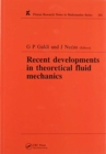 Image for Recent Developments in Theoretical Fluid Mechanics