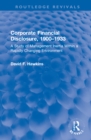 Image for Corporate financial disclosure, 1900-1933  : a study of management inertia within a rapidly changing environment