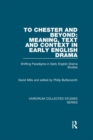 Image for To Chester and beyond  : meaning, text and context in early English drama