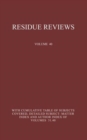 Image for Residue Reviews : Residues of Pesticides and Other Foreign Chemicals in Foods and Feeds