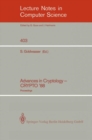 Image for Advances in Cryptology - CRYPTO &#39;88: Proceedings