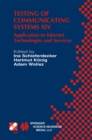 Image for Testing of communicating systems.: (Applications to Internet technologies and services)