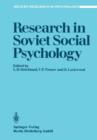 Image for Research in Soviet Social Psychology