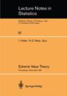 Image for Extreme Value Theory : Proceedings of a Conference held in Oberwolfach, Dec. 6–12, 1987