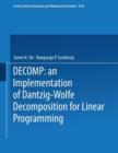 Image for DECOMP: an Implementation of Dantzig-Wolfe Decomposition for Linear Programming