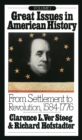 Image for Great Issues in American History, Vol. I : From Settlement to Revolution, 1584-1776