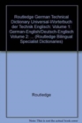 Image for Routledge German Technical Dictionary : Bd.2