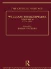 Image for William Shakespeare : The Critical Heritage Volume 6 1774-1801
