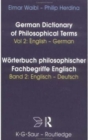 Image for German Dictionary of Philosophical Terms Worterbuch Philosophischer Fachbegriffe Englisch