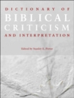 Image for Dictionary of Biblical Criticism and Interpretation