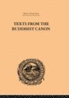 Image for Texts from the Buddhist Canon