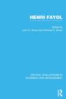 Image for Henri Fayol  : critical evaluations in business and management