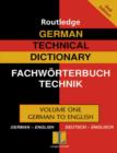 Image for German Technical Dictionary (Volume 1)