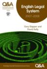 Image for The English legal system, 2007-2008