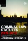 Image for Criminal law statutes 2009-2010