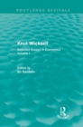 Image for Knut Wicksell  : selected essays in economicsVolume 1