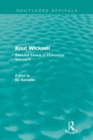 Image for Knut Wicksell (Routledge Revivals) : Selected Essays in Economics, Volume 2
