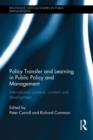 Image for Policy Transfer and Learning in Public Policy and Management