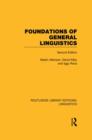 Image for Foundations of General Linguistics
