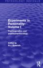 Image for Experiments in Personality: Volume 1 : Psychogenetics and Psychopharmacology