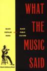 Image for What the music said  : black popular music and black public culture