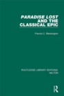 Image for Paradise lost and the classical epic