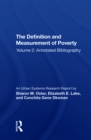 Image for The Definition and Measurement of Poverty: Volume 2: Annotated Bibliography