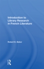 Image for Introduction to Library Research in French Literature