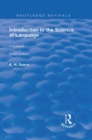 Image for Introduction to the Science of Language: In Two Volumes. Vol 2