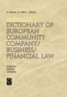 Image for Elsevier&#39;s Dictionary of European Community Company/Business/Financial Law