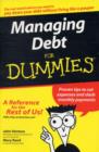 Image for Managing debt for dummies