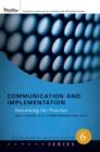 Image for Communication and implementation: sustaining the practice