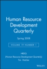 Image for Human Resource Development Quarterly, Volume 19, Number 1, Spring 2008