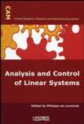Image for Analysis and control of linear systems