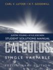 Image for Calculus, Single Variable, Student Solutions Manual