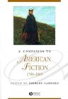 Image for A Companion to American Fiction 1780-1865