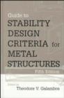 Image for Guide to stability design criteria for metal structures