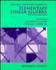 Image for Elementary Linear Algebra : Solutions Manual to 7r.e