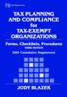 Image for Tax Planning and Compliance for Tax-Exempt Organizations : Forms, Checklists, Procedures 2001 Cumulative Supplement